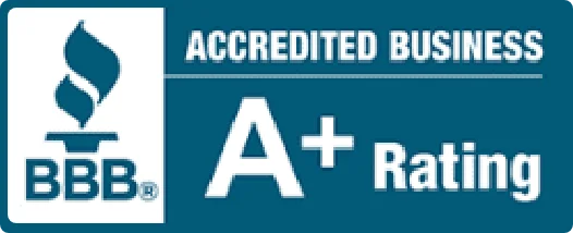 bbb accredited business a plus rating badge